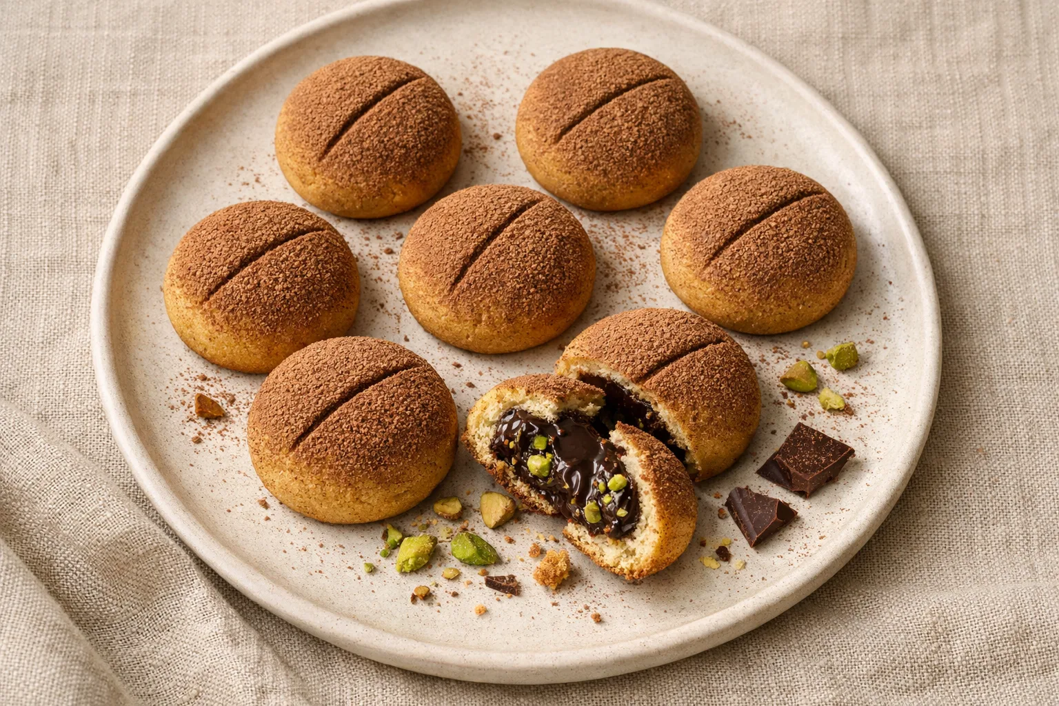 Dubai Chocolate Filled Butter Cookies